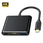 Usb C HDMI-совместимый преобразователь адаптер Тип C в HDUSB 3,0Type-C Алюминий для Macbook Pro Samsung S9 S10 Huawei P20 P30