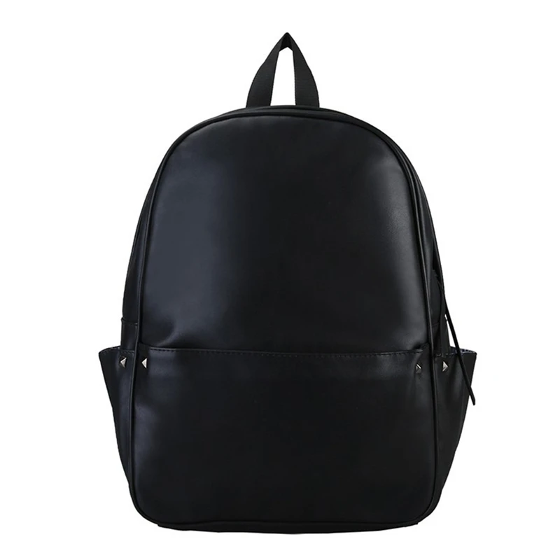 

Школьный ранец из ПУ кожи для мужчин и женщин, простой и универсальный рюкзак для студентов колледжа, вместительный дорожный портфель