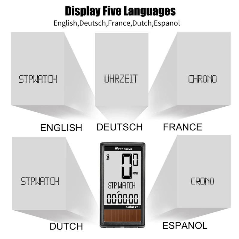 Водонепроницаемый велосипедный компьютер WestBiking беспроводной и проводной режимы