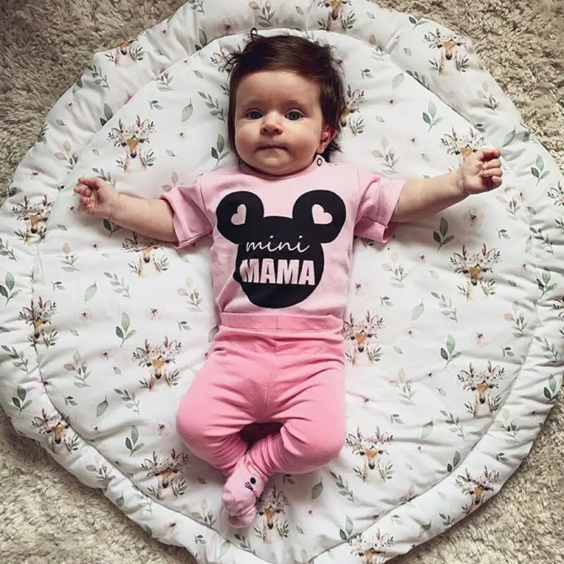 Комплект из 2 предметов для новорожденных девочек летняя розовая одежда топы