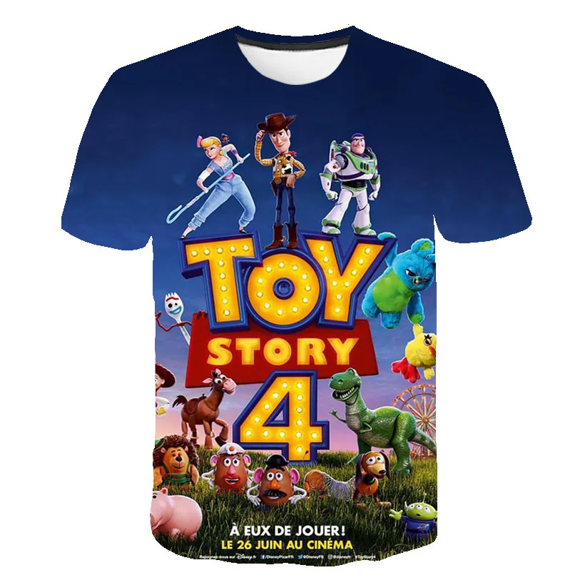 

2021 Toy Story Summer T-Shirts for Boys and Girls Casual T-Shirts with Polyester T-Shirts Happy All Summer Together shirt 4-14Y