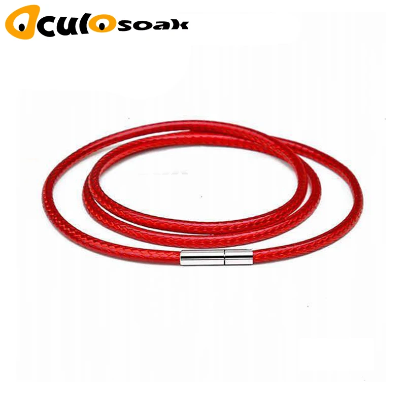 40-80 см (1-3 мм) черный шнур ожерелье кожаный на вощеном шнуре из цепи 316L нержавеющая