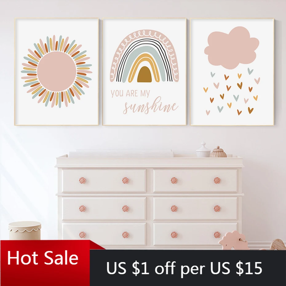 Прекрасный Цветной горный облака солнце холст картина печать плакатов Wall Art