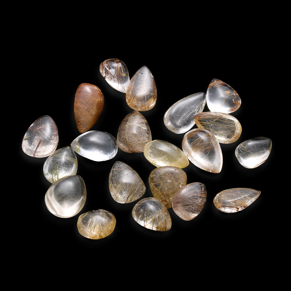 1 шт. натуральный цитрин желтый кристалл для волос Rutilated Quartz Hairstone полированный