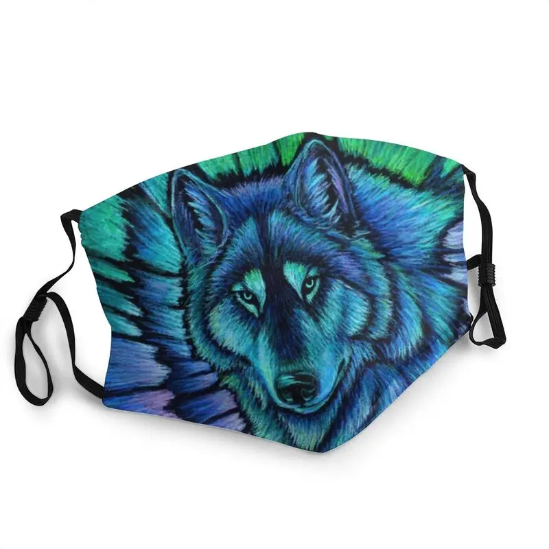 

Fantasy Wolf Glowing Spirit Adjustable Face Mask Men Women Animal Anti Haze Dustproof Protection Cover Respirator Mouth-Muffle