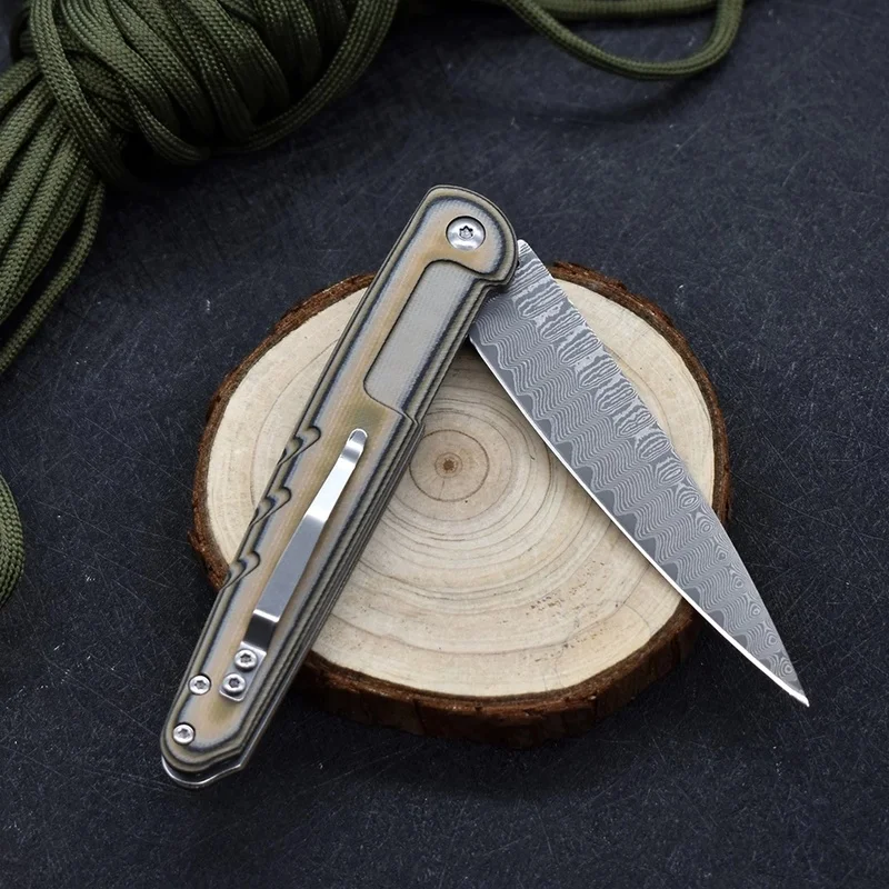 

Wholesale High Hardness Damascus Vg10 Steel Fixed Blade G10 Handle Folding Outdoor Portable Camping Tactical Straight Knife
