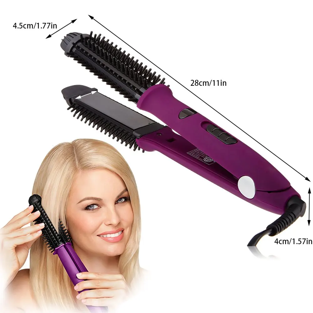 Электрический дорожный утюжок для завивки волос плойка щетка инструмент укладки
