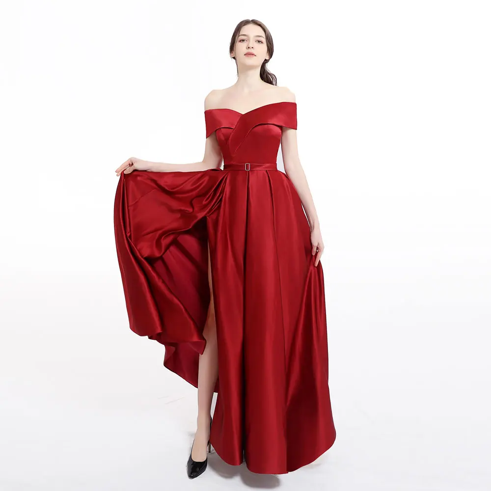 Новое поступление Бургундия Красный вечернее платье Vestido De Noiva Sereia Выходные туфли