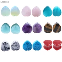 leosoxs 2 pcs 6 25mm hot sale natural stone auricle fashion earplug extender extension tunnel piercing body jewelry