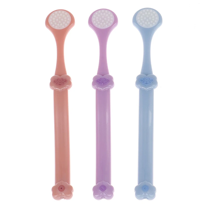 

Double Sided Soft Silicone Tongue Brush Cleaning The Surface of Tongue Oral Cleaning Brushes Tongue Scraper Cleaner