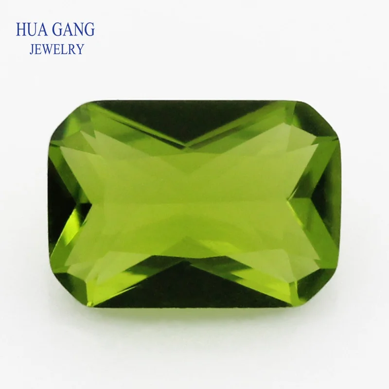 

Peridot Octangle Shape Cut Loose Glass Beads Synthetic Gems For Jewelry Size 3x5~13x18m Free Shipping