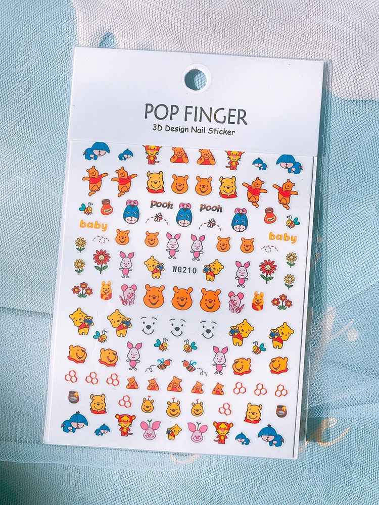 

Cute Japanese Cartoon Nail Sticker Anime Bear Cat Sticker decals Sliders for Nails Design Korean Girl Art Decorations Manicure