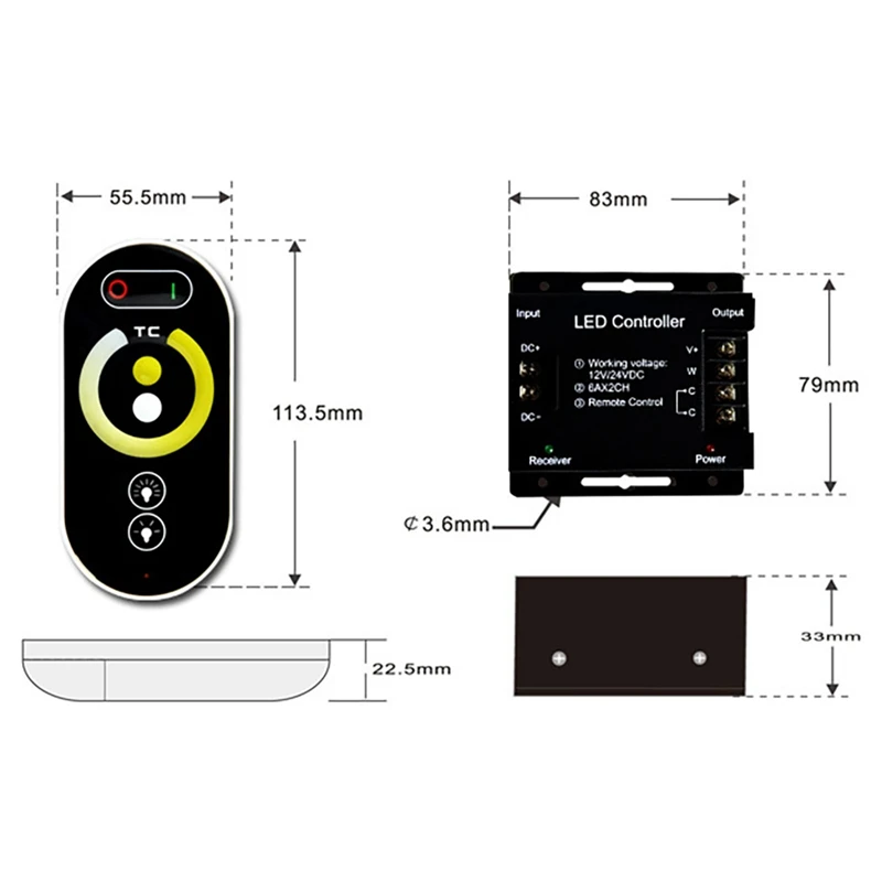 LED Controller Full Press Remote Control Dual Color Temperature Led Dimming and Mixing RGB Dimmer | Безопасность и защита