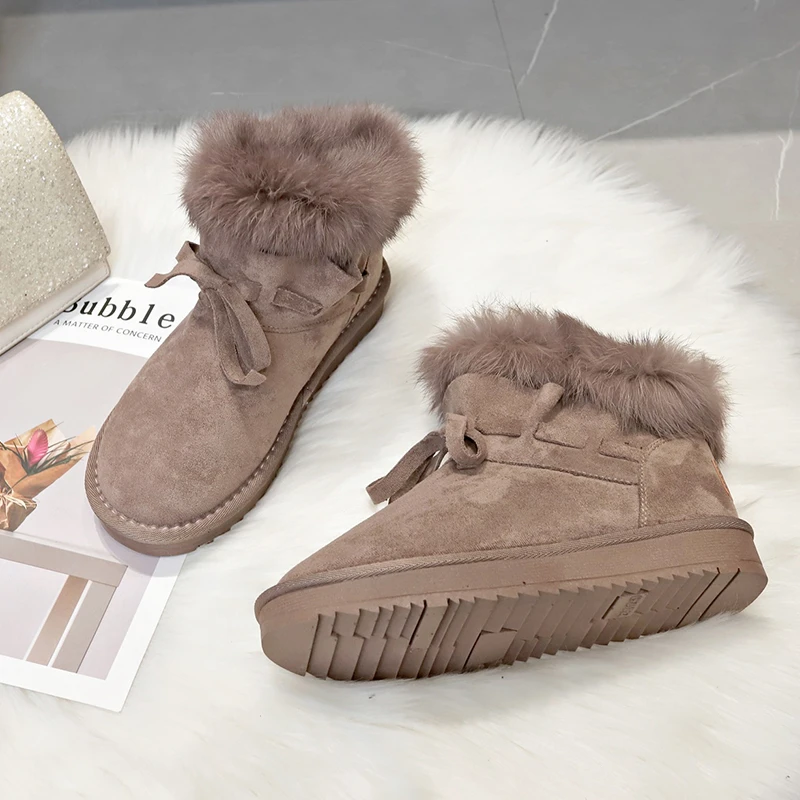 

Ботинки, обувь, ботинки на плоской подошве с круглым носком-Женская австралийская зимняя обувь, плюшевые Роскошные Дизайнерские резиновые ...