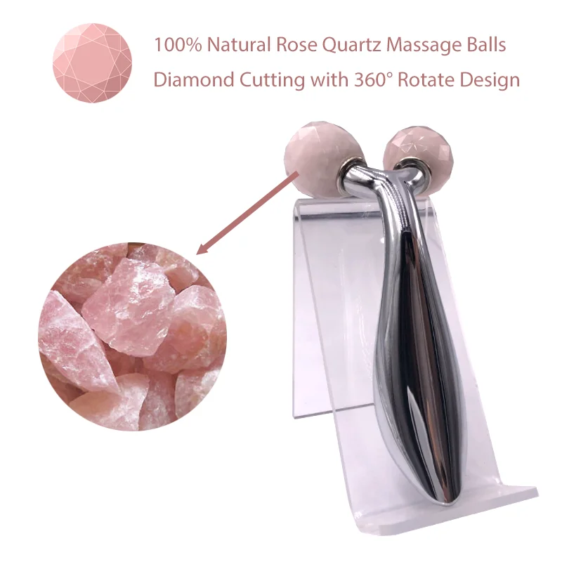 

3D Jade Roller, Facial Massage, Stone Body Massager Natural Rose Quartz Balls for Face Lifting Slimming Skin Tightening&Firming