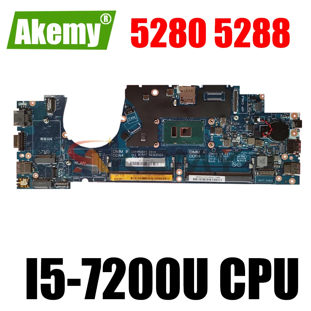 

Материнская плата для ноутбука DELL 5280, 5288, строительная плата 04K998, 4K998, CDM60, с процессором SR342 I5-7200U, 100% рабочий