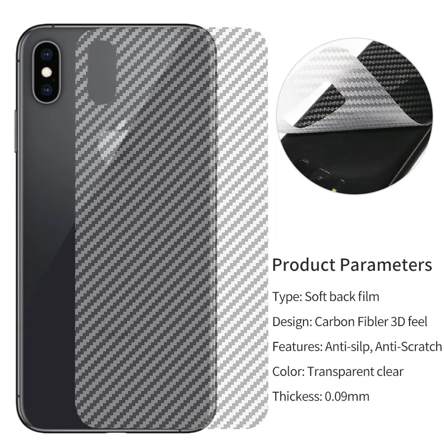 5 шт. задняя пленка из углеродного волокна для iPhone X XS Max XR 6 6s 7 8 Plus защитная полная