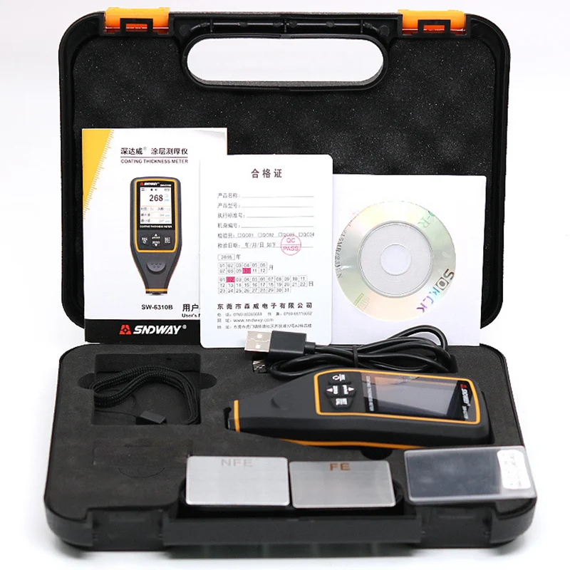 

SW-6310B USB Paint Coating Thickness Gauge 2.0 Inch Rotating Screen High Precision Digital Width Meter Measuring Instruments