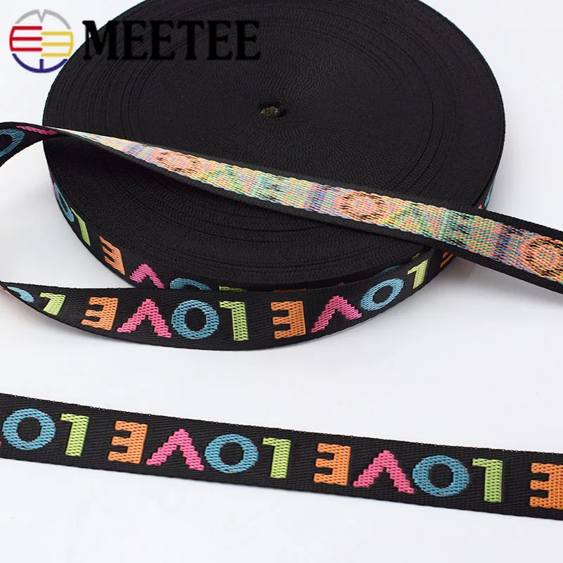 Meetee 24 ярдов 25/38 мм нейлон жаккардовые лямки лента любовь кружевная DIY сумка