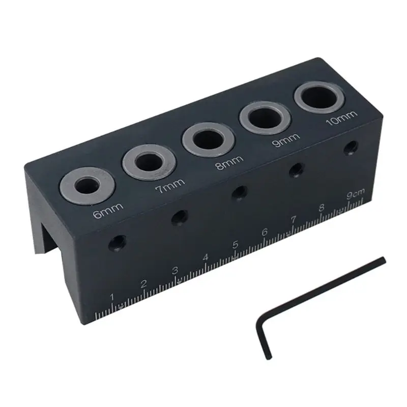 

90 Degree Straight Angle Drill Guide Pocket Hole Jig Kit Aluminum Alloy Hole Locator Doweling Woodworking Tool