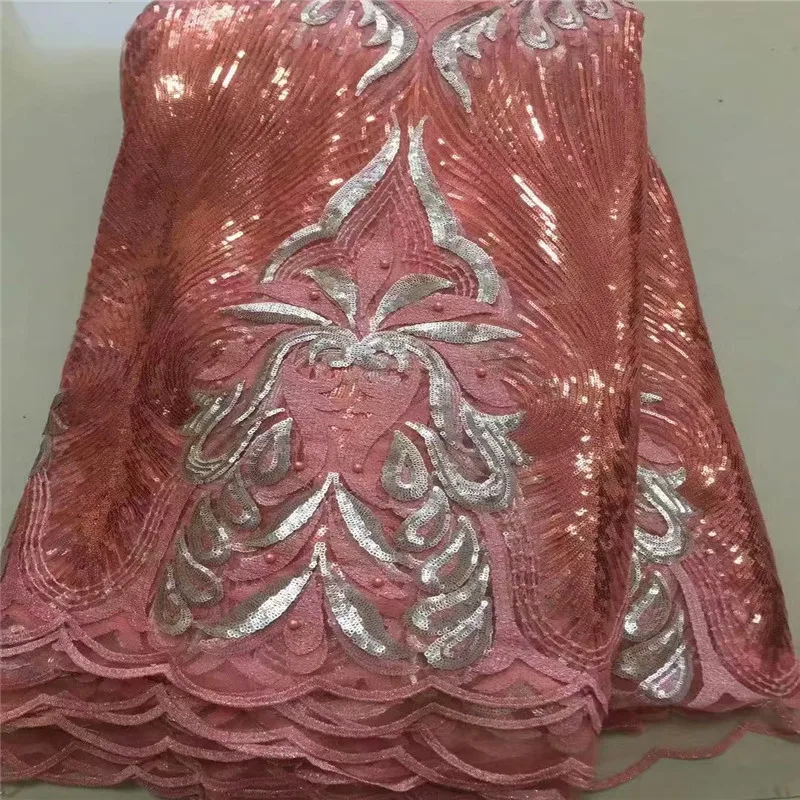 Ярко-синий цвет 2019 высококачественные 3d блестки в нигерийском стиле 5 ярдов