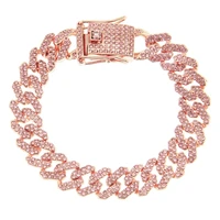 2021 hip hop mens cool color diamond cuba chain bracelet jewelry hip hop trendy mens style diamond inlaid bracelet