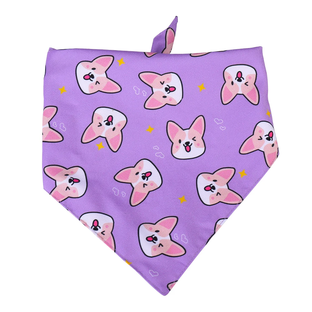 Cartoon Dog Bandanas Scarfs for Puppy Small Medium Large Dogs Reversible Pets Accessories Scarf Bibs Kerchief | Дом и сад