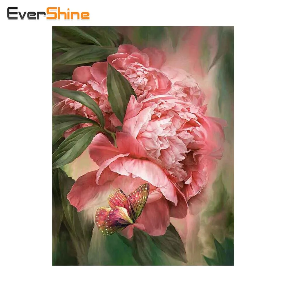 EverShine 5D DIY алмазная живопись цветок настенный Декор полная квадратная Стразы