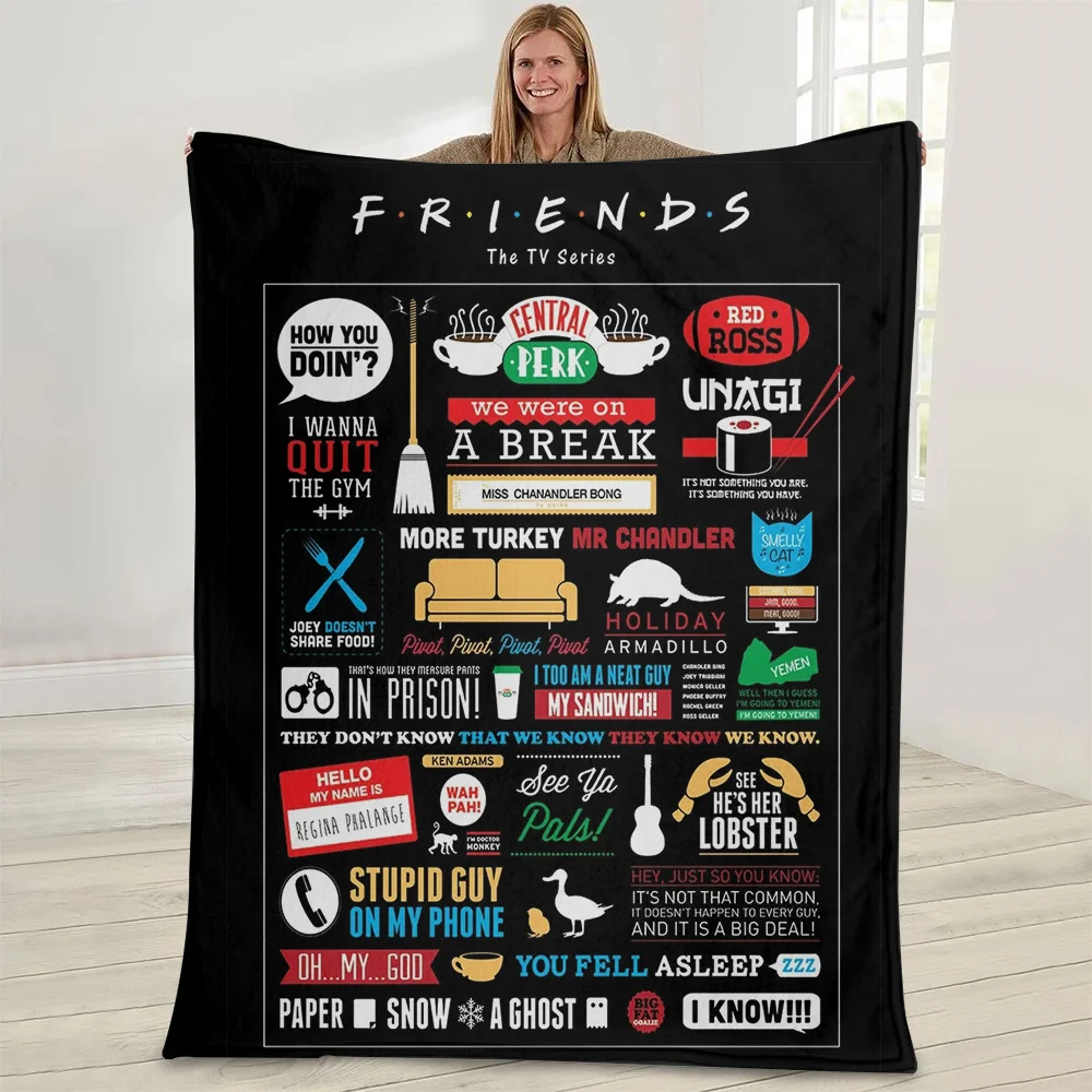 

Friends The Tv Series Pattern Sherpa Fleece Blanket Super Soft Bed Cover Manta for Spring/Winter Large Size Flannal Warm Quilts