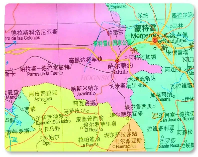 

Карта Мексики 84x59 см китайская и английская Двусторонняя пленка Водонепроницаемая Складная бизнес-учеба за рубежом серия мира и страны