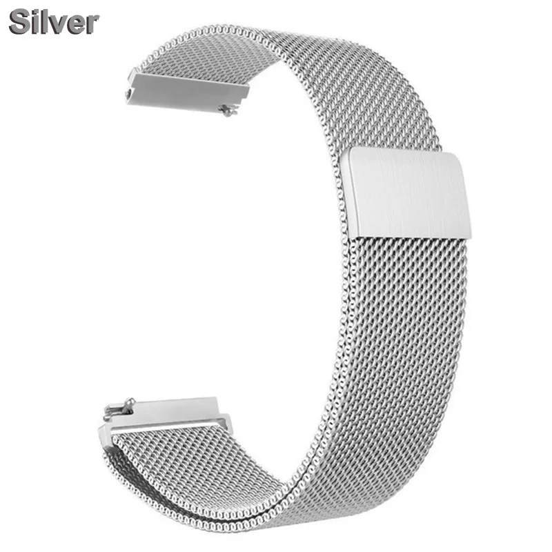 Sliver 20 мм миланские ремешки для часов samsung galaxy watch Active 2 браслет умный спортивный ремешок для samsung galaxy watch 42 мм ремешок для часов - Цвет: Sliver