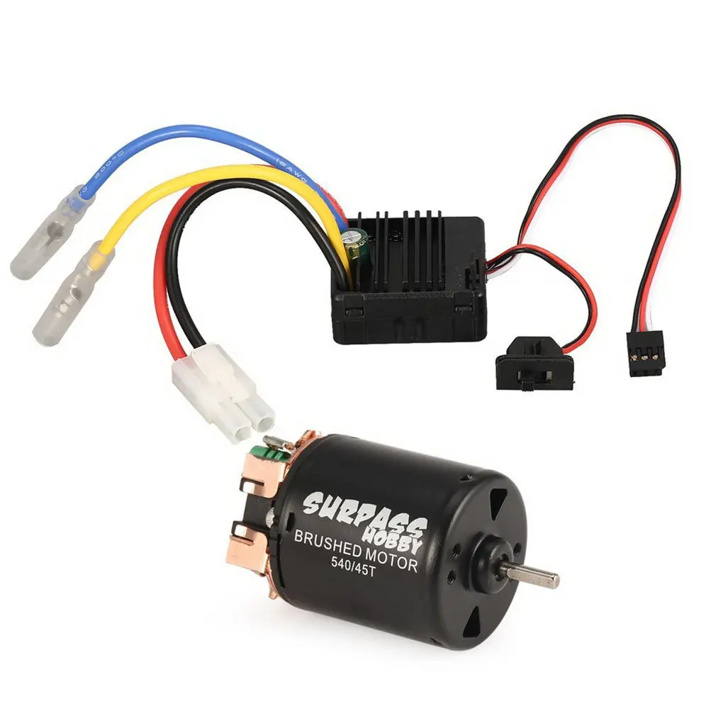 

Двигатель с щеткой Surpass Hobby 540 45T с 60A ESC 5V/2A BEC для 1/10 радиоуправляемых внедорожных гоночных автомобилей, 1 комплект