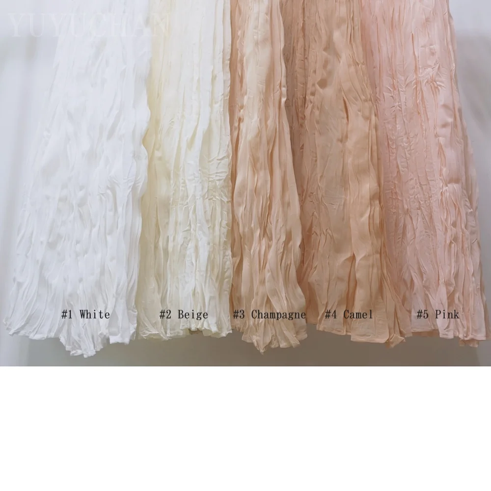 

2021 Summer Women Sweet Chic Travel Midi Skirt Pleated High-Waisted White Chiffon Vintage A-Line Elegant Fairy Grunge YUYUCHAN