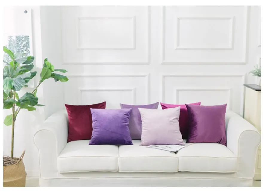 Nordic Style Velvet Pillowcase Simple Solid Throw Cushion Covers Square Pillow Cover for Bedroom Sofa Living Room Decoration
