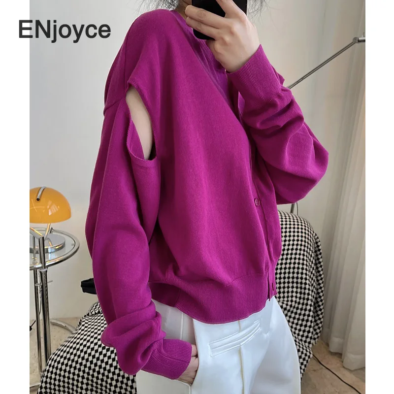 Женский вязаный тонкий кардиган винтажный однобортный свитер розово-красного