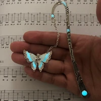 luminous butterfly star moon personalized bookmark ancient silver alloy fluorescent jewelry diy scrapbook book mark page folder