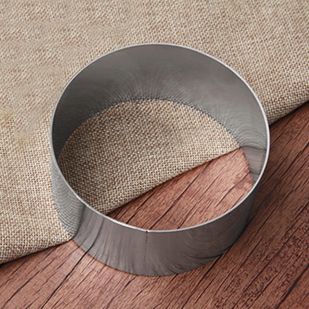 

4pcs Home Bottomless Stainless Steel Round Mousse Ring Circle Wedding Decorating Tool Cake Molds Kitchen DIY Baking Dessert