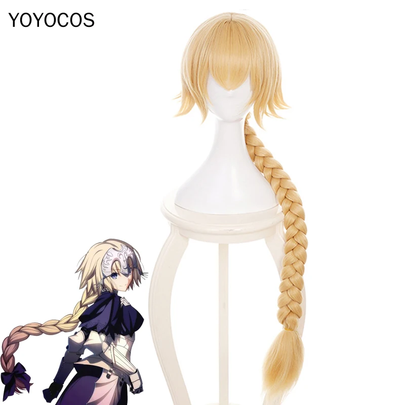 

FGO Jeanne D'Arc Cosplay Wig Fate Grand Order Ruler Cosplay Braided Light Blond Long Hair Heat Resistant Synthetic Hair+Hairnet