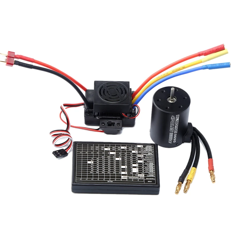 

3650 3900KV щеточный двигатель & 60A ESC & программирующая карточка Combo для 1:8/ 1:10 RC Car/Boat Part