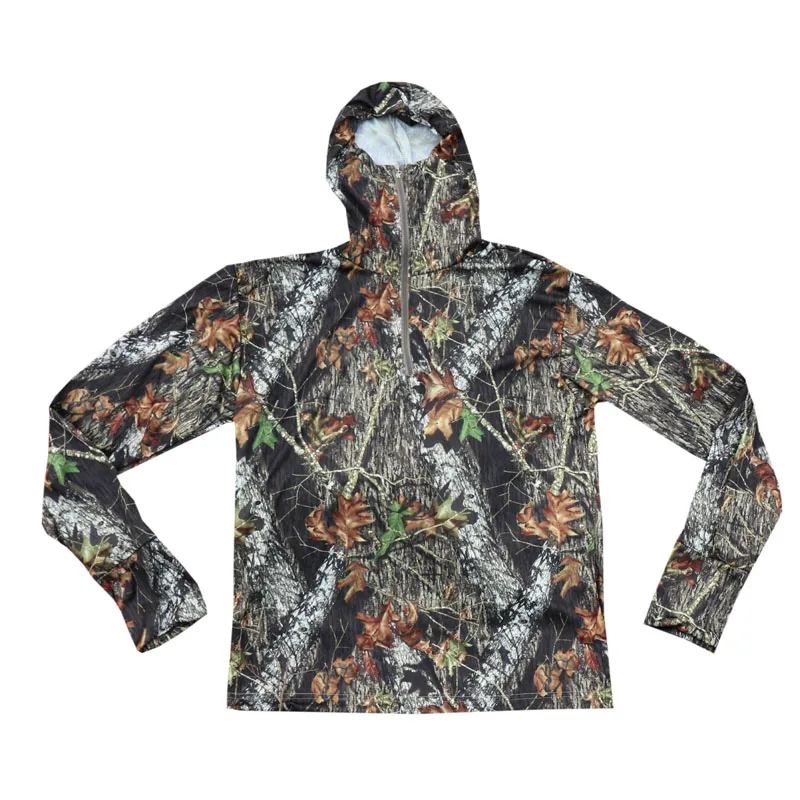 Весенняя бионическая камуфляжная Солнцезащитная футболка с капюшоном от