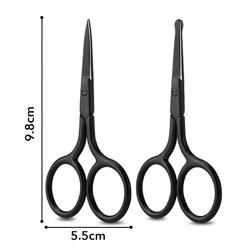 1Pc Stainless Steel Nose Hair Mini Small Scissors Eyelash Facial Hair Straight Round Tip For Eyebrows Nail Beard Manicure Makeup images - 6