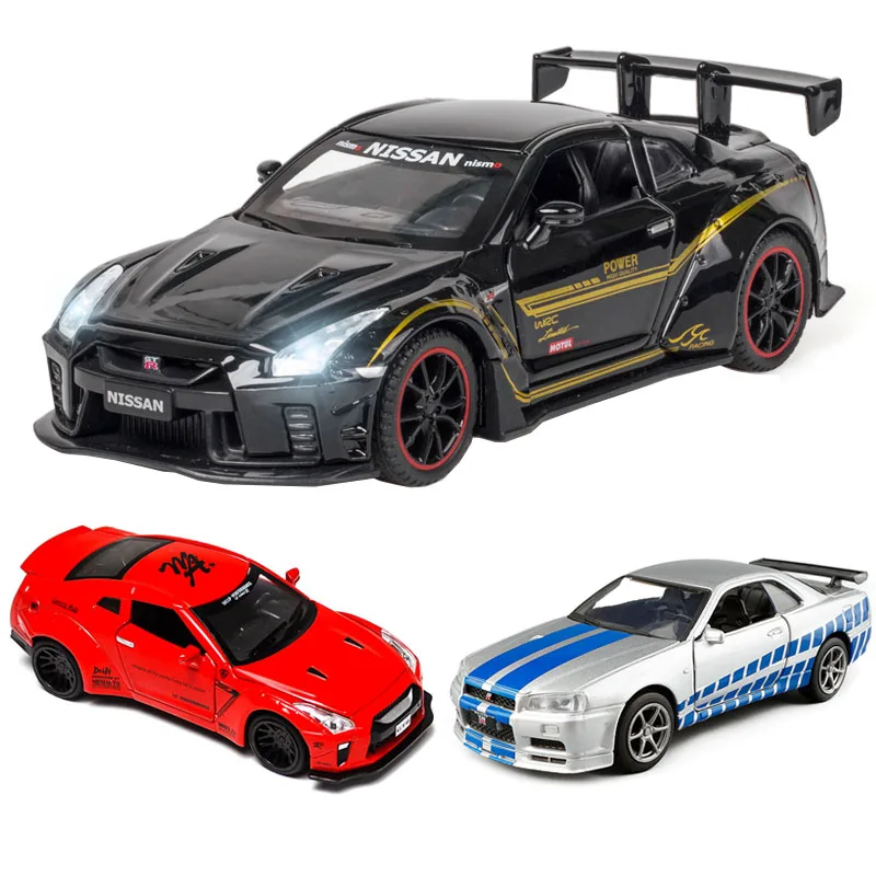 1:32 Nissan GTR R35 литая модель автомобиля суперкар подарок для мальчика коллекционные