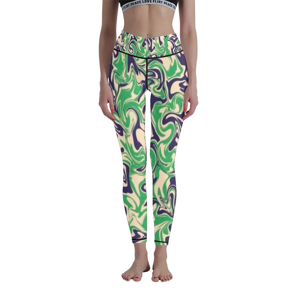 

Женские штаны для йоги с цифровой печатью и высокой талией, спортивные штаны, эластичные леггинсы для фитнеса, женские спортивные брюки, дев...