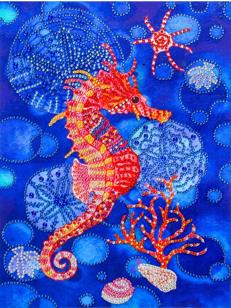 

5D DIY Diamond Painting Rhinestones Partial Special-shape Animal Hippocampus Diamond Embroidery Home Decorations Craft Kids Gift