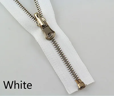 Meetee 2 шт. 60-150 см 5# металлическая вращающаяся застежка-молния с открытым концом для пуховика двусторонняя молния голова пошив одежды «сделай сам» Аксессуары - Цвет: Белый