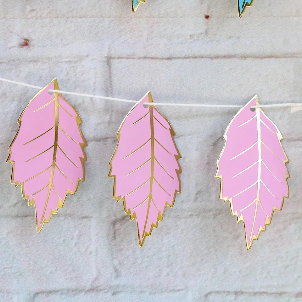 1 комплект листья бумага флаг баннер и флаги гирлянда цветочные баннеры сделай