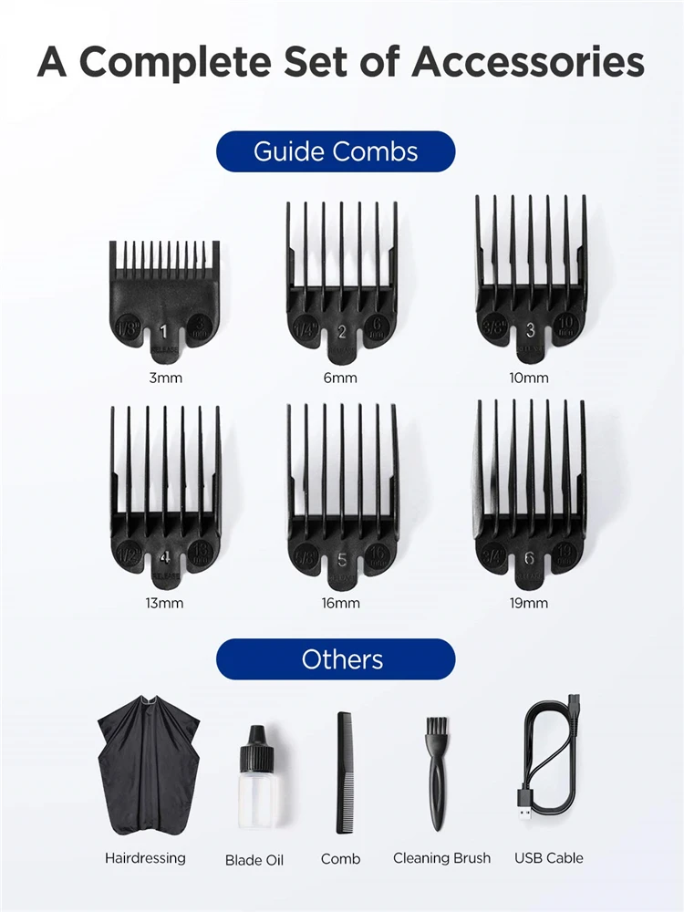 

Limural Professional Hair Clippers for Men DSP Hair Clipper Hair Cutting Cordless Beard Trimmer Barber Grooming Kit Rechargeable