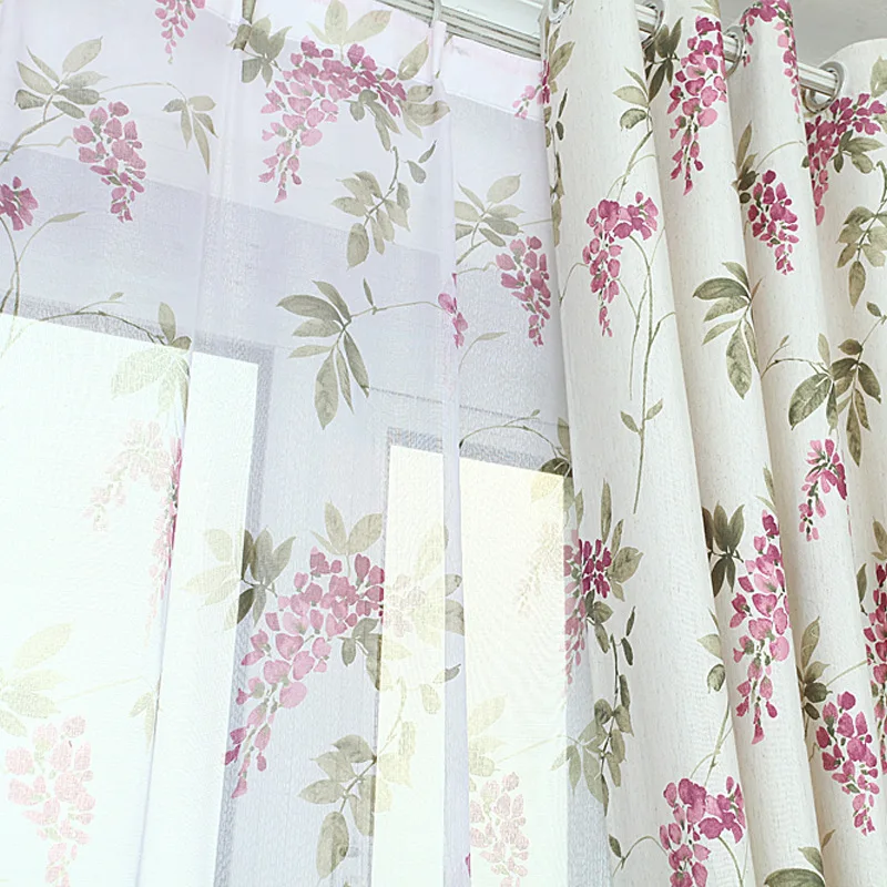 Плотные шторы из хлопка с принтом плотные полузатемняющие для столовой спальни