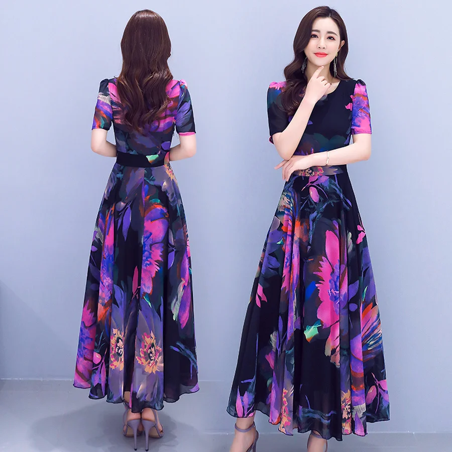 Элегантное шифоновое пляжное платье макси в стиле бохо весна-лето 4XL размера плюс