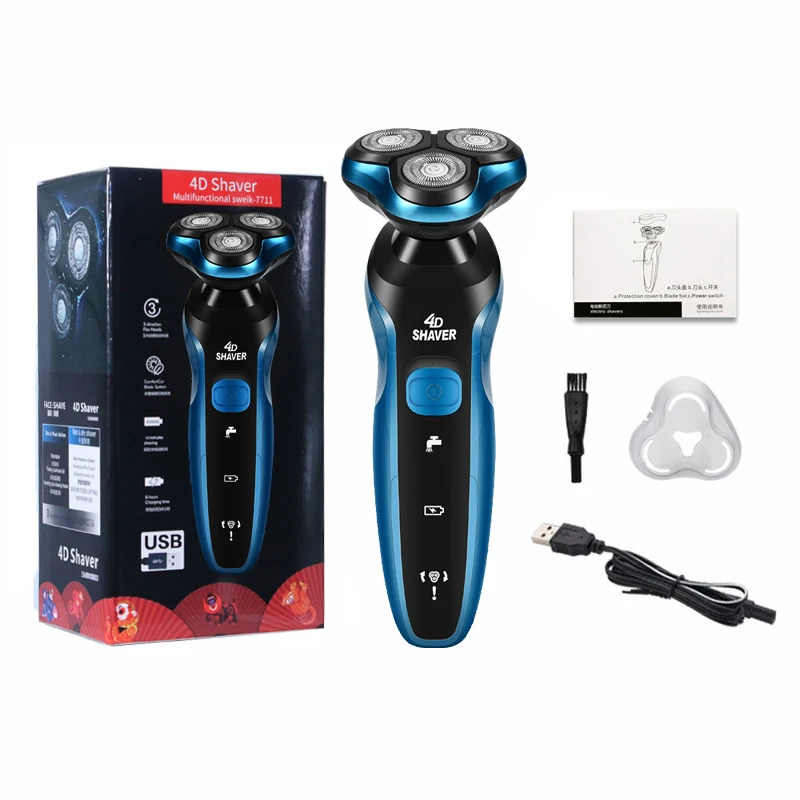 

4 IN 1 Mens Multifunction Electric Shavers Facial Eyebrow And Nose Hair Trimmer Whole Body Washing Shaving Machine D42 Razor